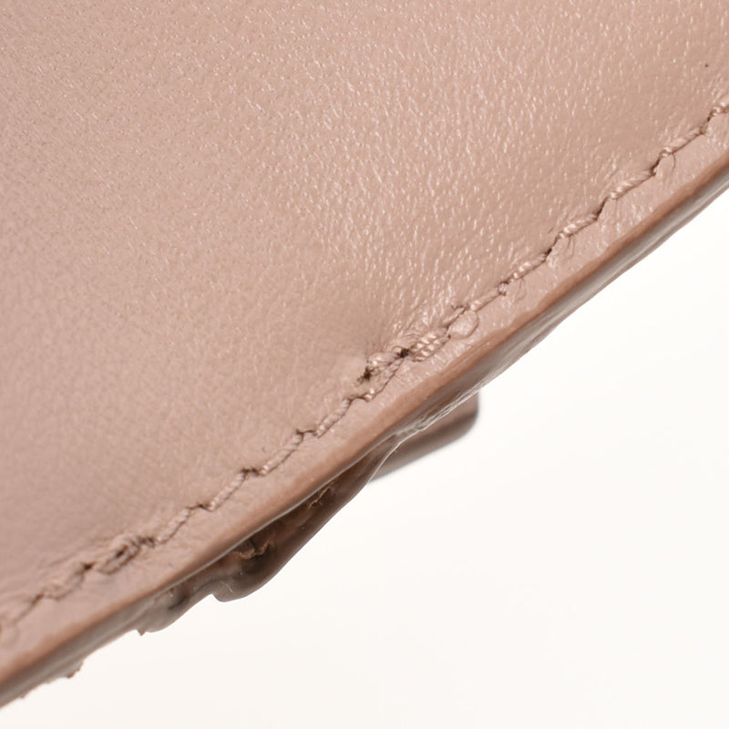 PRADA Prada Compact Wallet Pink Beige 1MH021 Unisex Leather Triloster Unused Ginzo