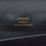 HERMES Hermes Bears Freque Black Gold Bracket □ J engraved (around 2006) Unisex Epson Long Wallet C Rank Used Ginzo