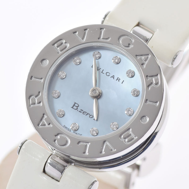 BVLGARI Bvlgari B-ZERO1 Watch 12P Diamond BZ22S Ladies SS/Leather Watch Quartz Blue Shell Dial AB Rank Used Ginzo