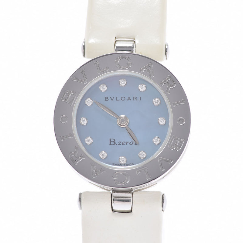 BVLGARI Bvlgari B-ZERO1 Watch 12P Diamond BZ22S Ladies SS/Leather Watch Quartz Blue Shell Dial AB Rank Used Ginzo