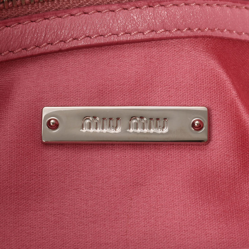 MIUMIU ミュウミュウ マテラッセ 2WAY ピンク RP0233 レディース レザー  ビジュー ショルダーバッグ Aランク 中古 銀蔵
