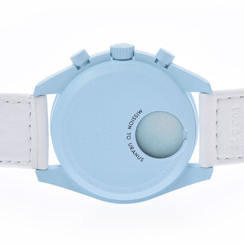 Swatch Swatch Omega Omega Moon Watch SO33L100男士生物陶瓷/贴贴片Quartz pale pale Blue Dial New Ginzo