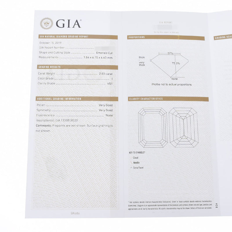 Other diamonds 2.03CT I-vs1 D0.273ct single diamond 10.5 Ladies PT950 Platinum Ring / Ring A Rank used Ginzo