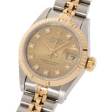 ROLEX Rolex Datejust 10P Diamond 69173G Ladies YG/SS Watch Automatic Champagne Dial A Rank used Ginzo