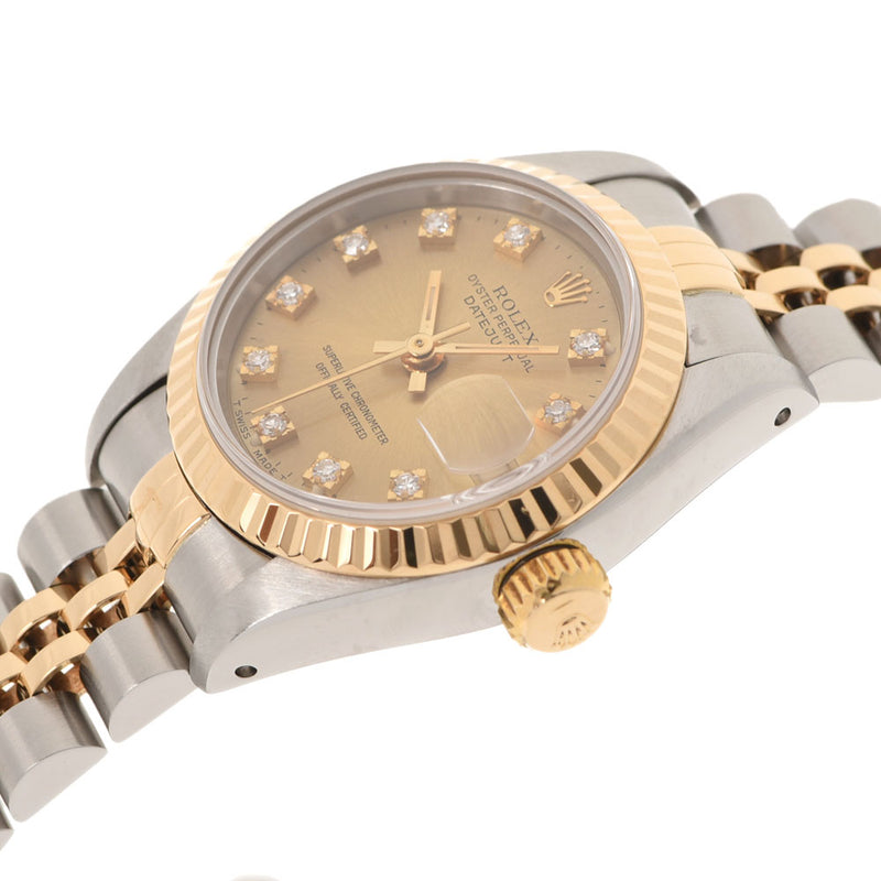 ROLEX Rolex Datejust 10P Diamond 69173G Ladies YG/SS Watch Automatic Champagne Dial A Rank used Ginzo