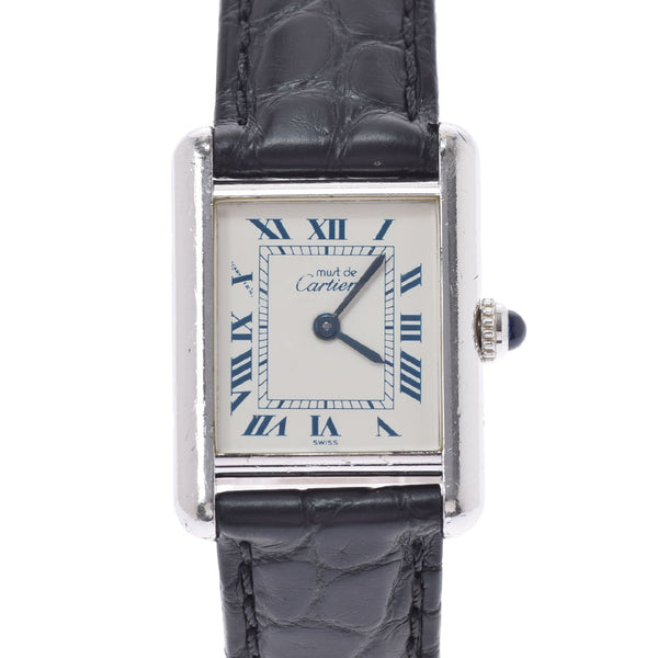 Cartier Cartier Mast Tank Vermey Yin Ladies SV/Leather Watch Quartz White Dial AB Rank Used Ginzo