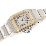 Cartier Cartier Cartier Santos Garbe SM W20056D6女士SS Watch Avoice Ivory Dial A等级使用Ginzo