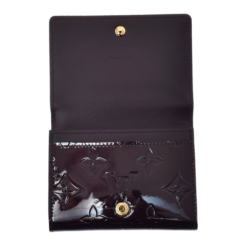 LOUIS VUITTON Louis Vuitton Verni Anverop Cartouvisit Card Case Amarant M91409 Ladies Monogram Verni Unused Ginzo
