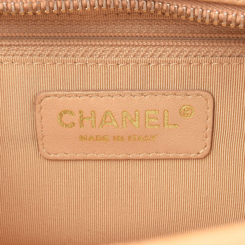 CHANEL シャネル マトラッセ ミニボストン ココマーク ベージュ ゴールド金具 レディース  キャビアスキン ハンドバッグ Bランク 中古 銀蔵