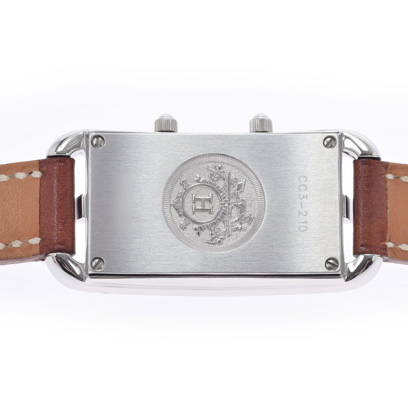 HERMES Hermes Cape Cod Dazone CC3.210 Ladies SS/Leather Watch Quartz Silver Dial A Rank Used Ginzo