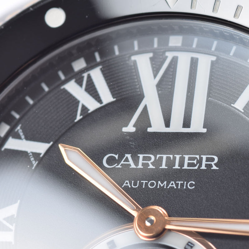 Cartier Cartier Cartier Calibellia W2CA0004男士SS/PG/Rubber Watch Automatic Black Dis A Rank二手Ginzo