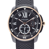 CARTIER Cartier Calibellia W2CA0004 Men's SS/PG/Rubber Watch Automatic Black Dial A Rank Used Ginzo