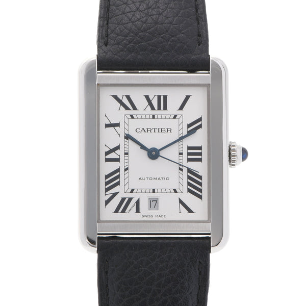 CARTIER カルティエ タンク マスト ウォッチ WSTA0040 メンズ SS/革 腕時計 自動巻き シルバー文字盤 Aランク 中古 銀蔵