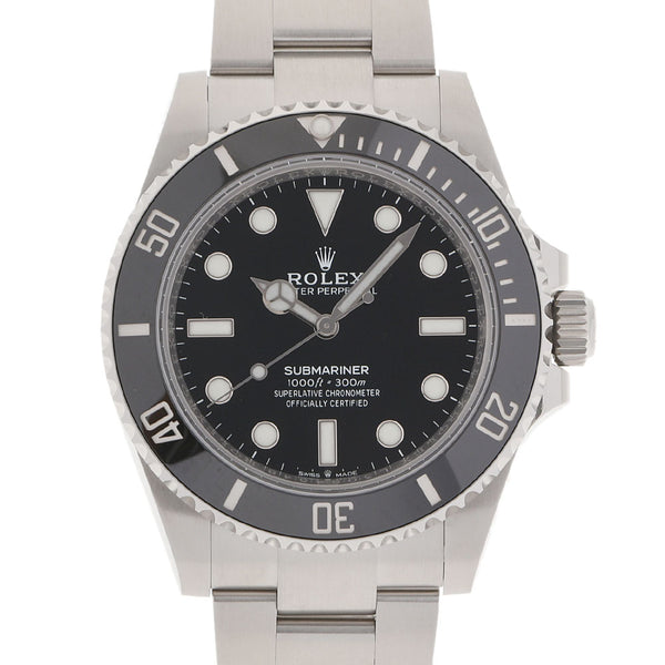 [Cash special price] ROLEX Rolex Submarina Black Bezel 124060 Men's SS Watch Automatic Black Dial Unused Ginzo
