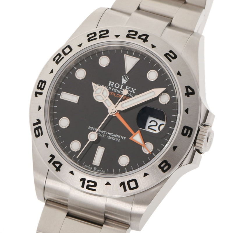 [Cash special price] ROLEX Rolex Explorer 2 EX2 226570 Men's SS Watch Automatic Black Dial Unused Ginzo