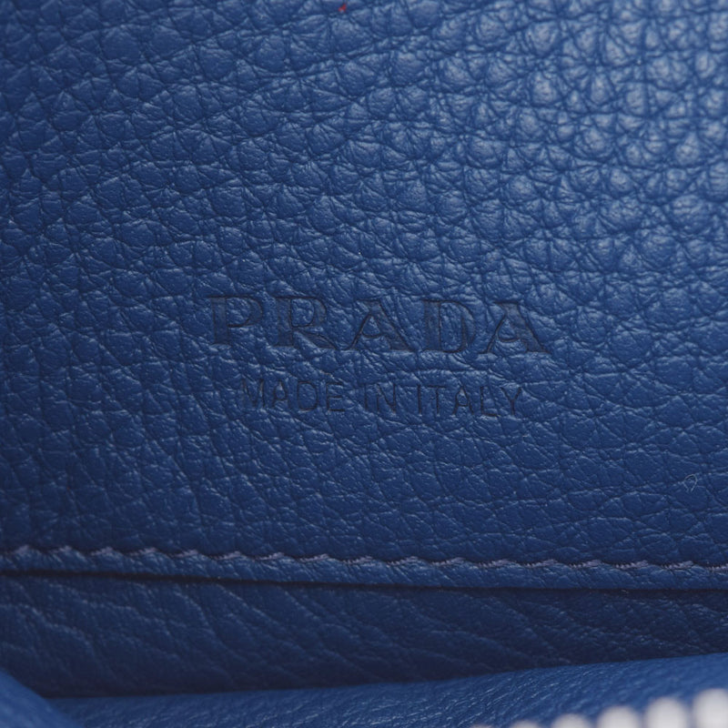 PRADA Prada Blue 2MC021 Men's Leather Coin Case Unused Ginzo