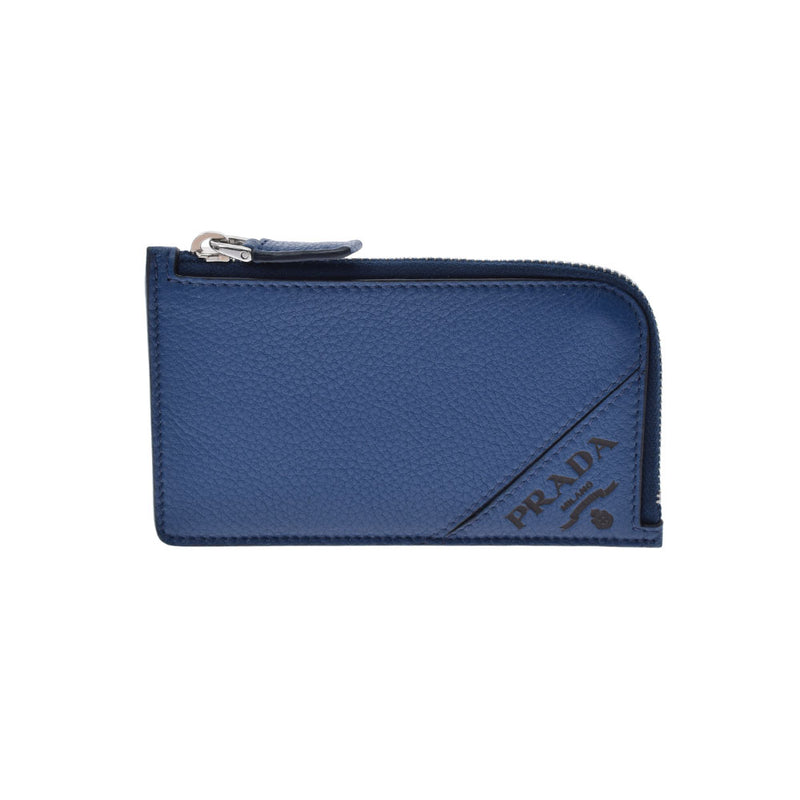 PRADA Prada Blue 2MC021 Men's Leather Coin Case Unused Ginzo