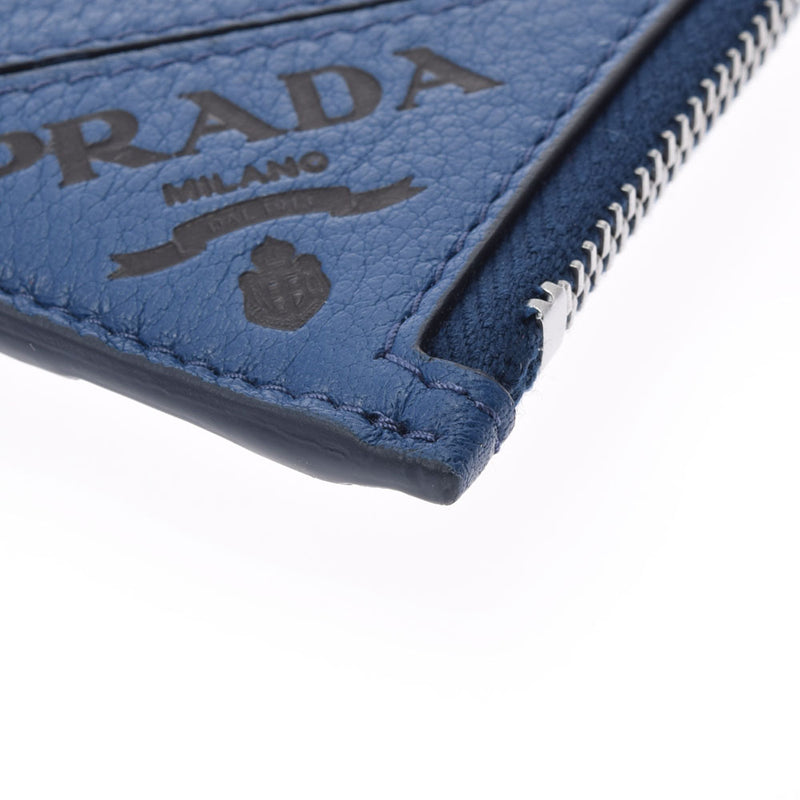 PRADA Prada Blue 2MC021 Men's Leather Coin Case Unused Ginzo