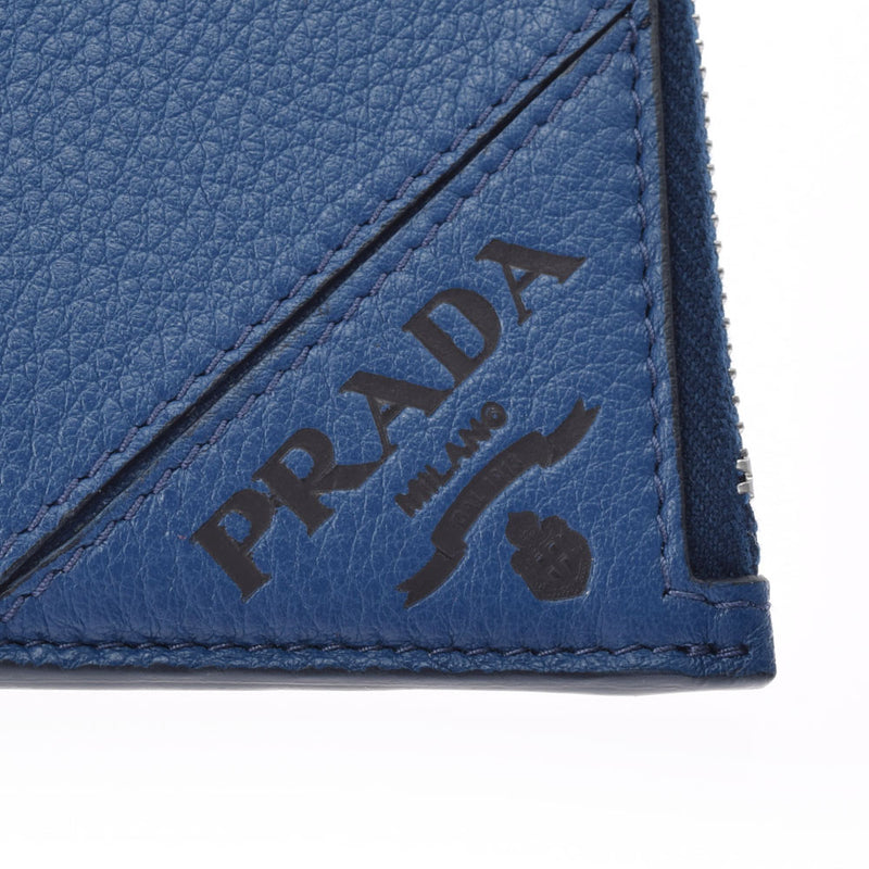 PRADA Prada Blue 2MC021 Men's Leather Coin Case Unused Ginzo