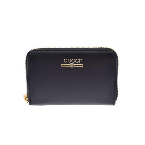 GUCCI Gucci Black Gold Bracket 544248 Unisex leather coin case unused Ginzo