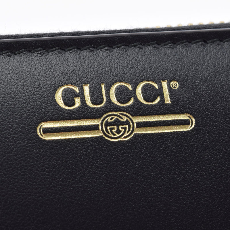 Gucci Gucci黑色金支架544248男女通用的皮革硬币盒未使用的金佐