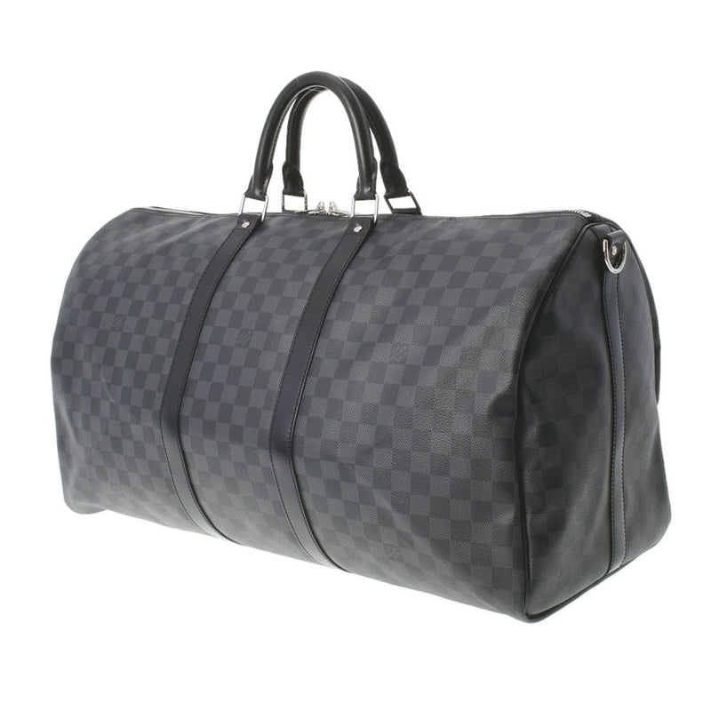 LOUIS VUITTON ルイヴィトン ダミエ グラフィット キーポルバンドリエール55 2WAY 黒 N41413 メンズ ダミエグラフィットキャンバス ボストンバッグ Aランク 中古 銀蔵