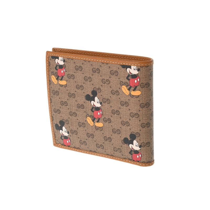 GUCCI グッチ DISNEYコラボ ブラウン ベージュ 602549 メンズ GGスプリームキャンバス  二つ折り財布 Aランク 中古 銀蔵