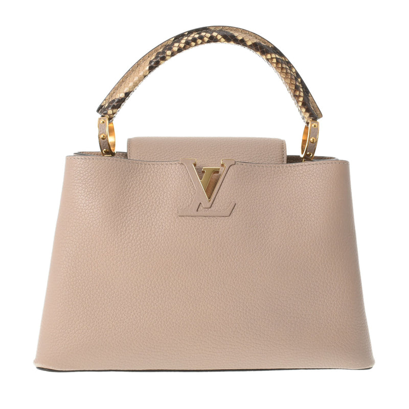 ルイ ヴィトン LOUIS VUITTON カプシーヌ MM 2way ハンド ショルダー バッグ ツイード トリヨンレザー マルチカラー ホワイト VLP 90198114