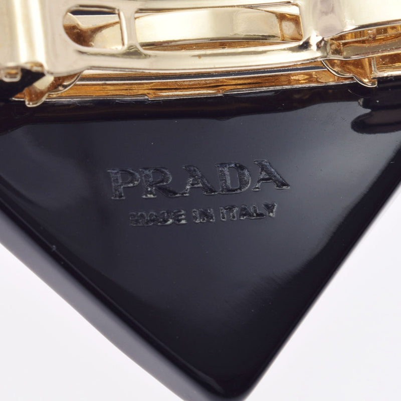 PRADA プラダ プレキシガラス ヘアクリップ 黒 1IF090 レディース アクリル バレッタ 未使用 銀蔵