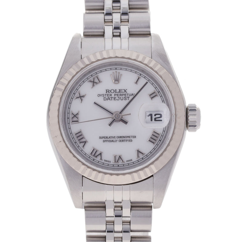 ROLEX ロレックス デイトジャスト 179174 レディース SS/WG 腕時計 自動巻き 白文字盤 Aランク 中古 銀蔵