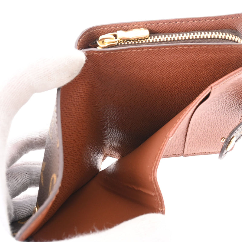 外美品 ルイヴィトン モノグラム コンパクトジップ ファスナー付 二つ折り財布 M61667