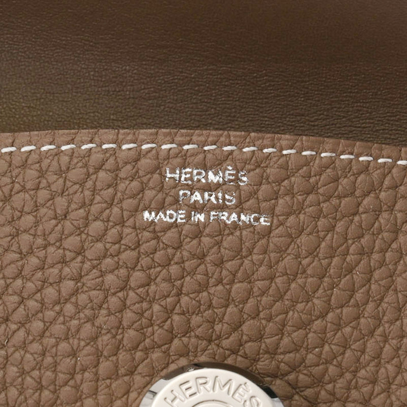 HERMES エルメス ドゴン  エトゥープ パラジウム金具 D刻印(2019年頃) ユニセックス トリヨンクレマンス カードケース Aランク 中古 銀蔵