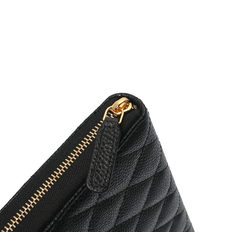 CHANEL シャネル マトラッセ クラシック ロングジップウォレット 黒 ゴールド金具 AP0242 レディース キャビアスキン 長財布 未使用 銀蔵