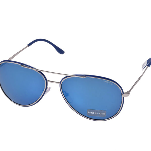 Police Sunglasses Tear Drop Blue Metal S8299 502B Men s Ladies