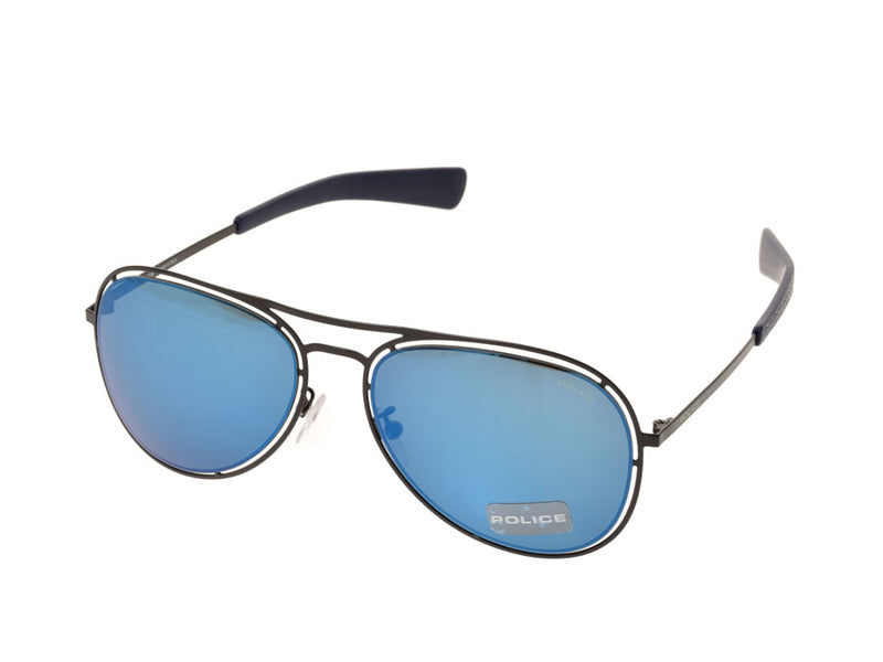 Police Sunglasses Teardrop Blue/Metal OFFSET3 S8960-531B Men's Women's New POLICE Case Ginzo