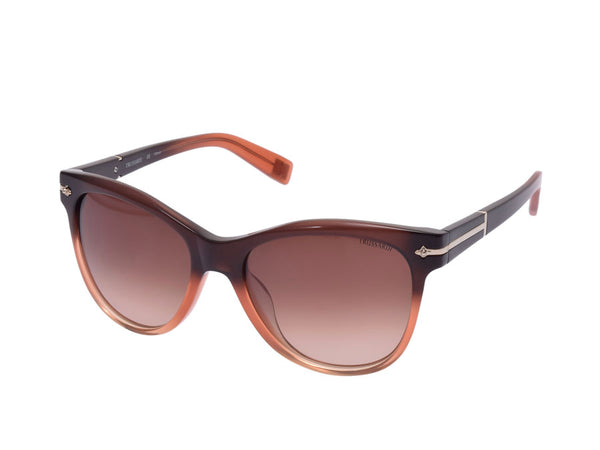 Trussardi Sunglasses Orange/Dark Brown TR12882 OR Men's Ladies New TRUSSARDI Case with Ginzo