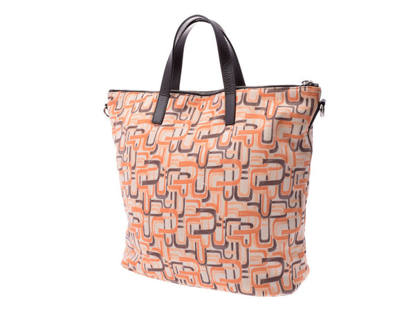 Prada 2WAY Handbag Bage Bage series/Orange B2052A Ladies Cotton B Rank PRADA strap Gala Chuson