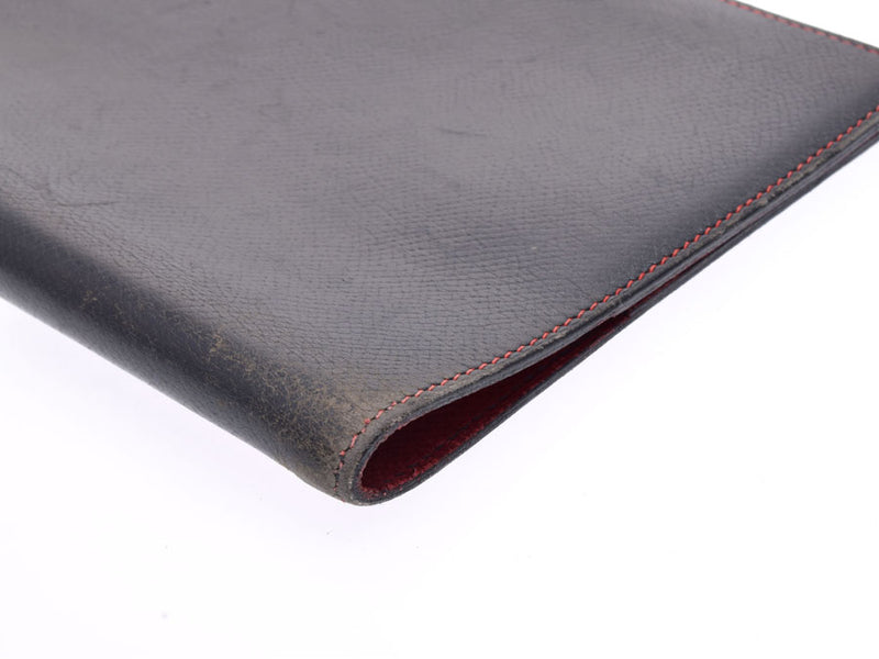 爱马仕议程通用汽车海军/红色○R加盖男装女装cushbell皮夹封面C级爱马仕使用银