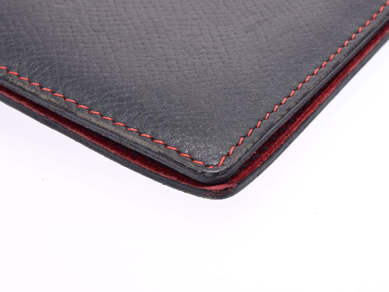 爱马仕议程通用汽车海军/红色○R加盖男装女装cushbell皮夹封面C级爱马仕使用银