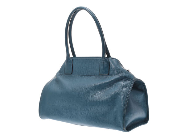 Blue Womens Mens Leather Tote tods tote bag tods Silver