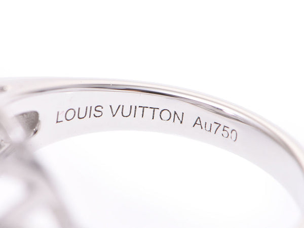 路易威登伯格开花 GM 戒指 #49 女士 WG 钻石 6.6g 戒指 A 级美容 LOUIS VUITTON 盒二手银藏