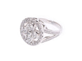 Louis Vuitton blossom GM ring #49 ladies WG diamond 6.6 g ring a rank beauty LOUIS VUITTON box used silver