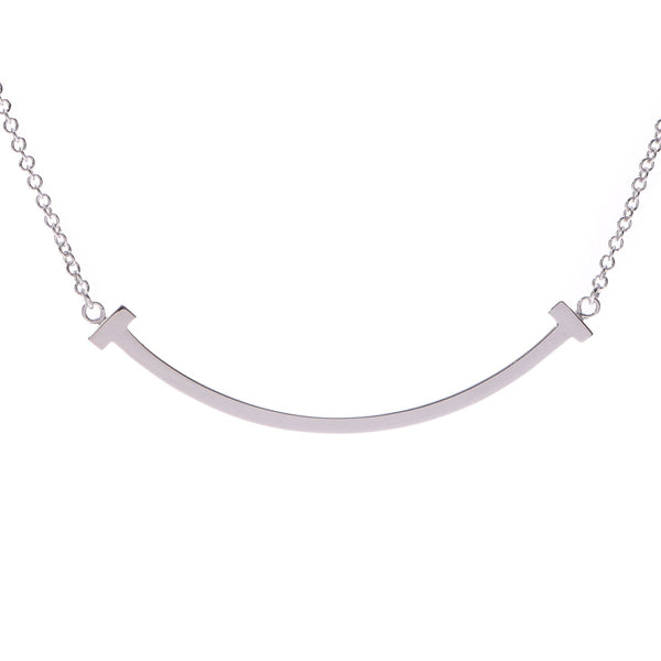 TIFFANY&Co. Tiffany T smile mini-necklace Lady's WG necklace    Used