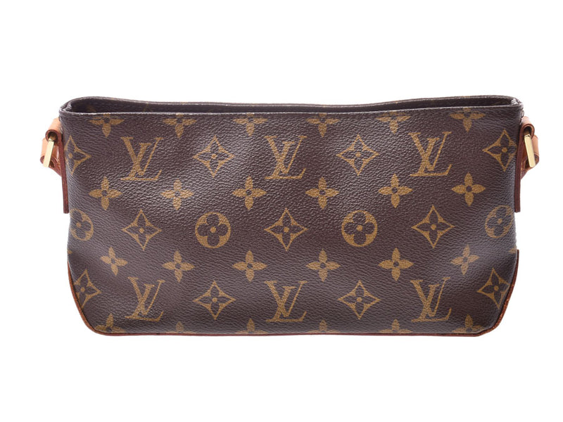 LOUIS VUITTON Louis Vuitton Monogram Trotter Brown M51240 Ladies Monogram Canvas Leather Shoulder Bag AB Rank Used Ginzo