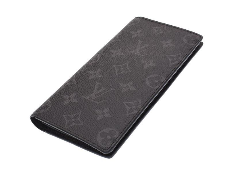 Louis Vuitton Fragment Eclipse Black Black Men's Genuine Leather Long Wallet Shindo Good Condition LOUIS VUITTON Used Ginzo