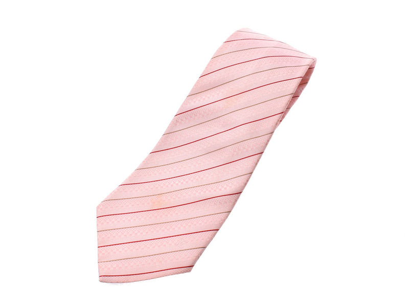 路易威登领带条纹粉红色男士丝绸100%B级路易威登用银