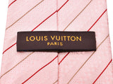 路易威登领带条纹粉红色男士丝绸100%B级路易威登用银