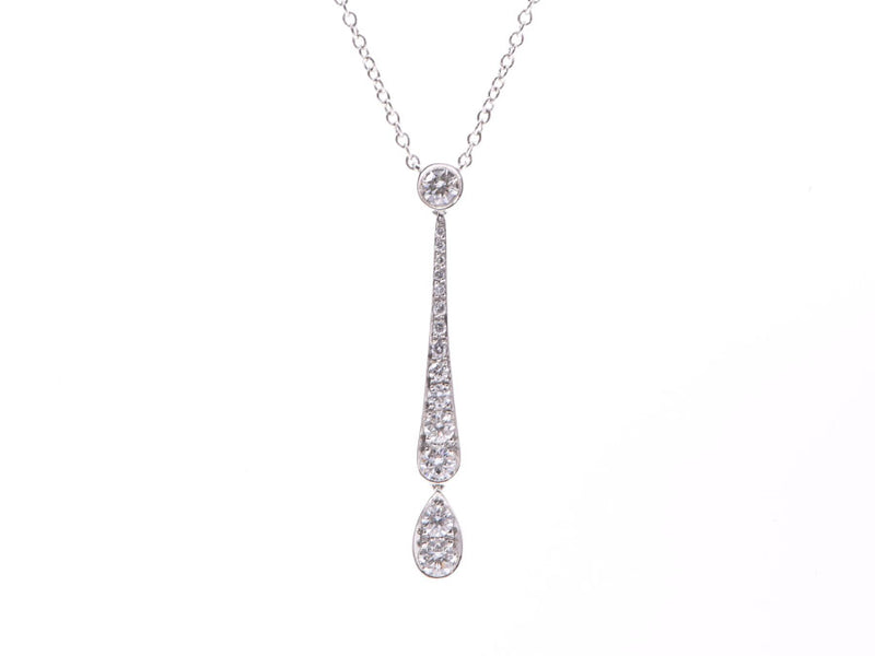 Tiffany Jazz necklace Ladies PT950 Diamond 3.3-g A-Rank, beautiful TIFFANY&CO Box, used silver storehouse