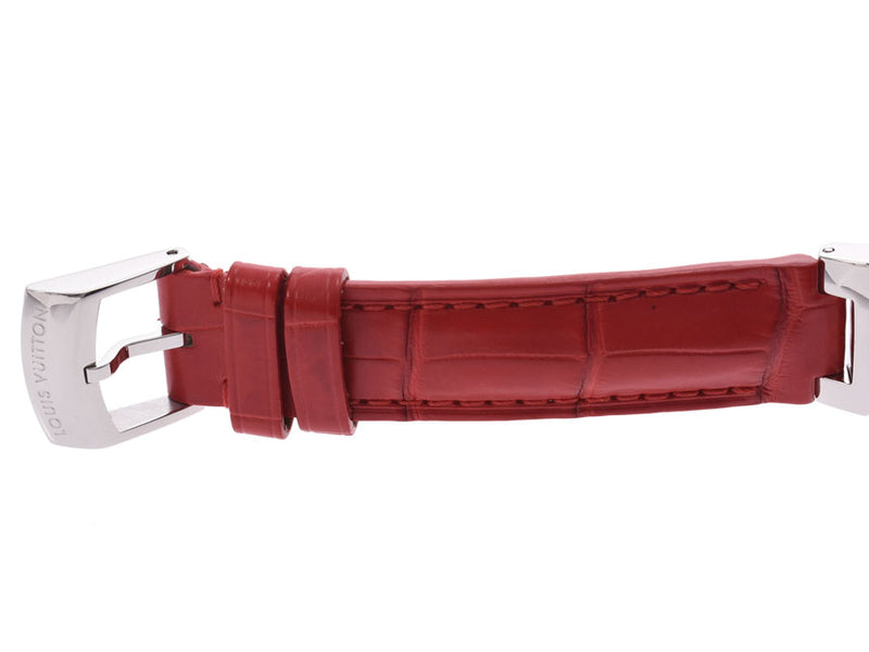 Louis Vuitton tambour q1220 Brown Dial Ladies SS / Leather Quartz Watch