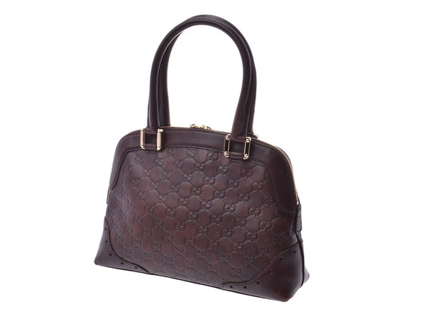 Gucci Gucci sima handbag tea 145785 lady's leather B rank GUCCI used silver storehouse